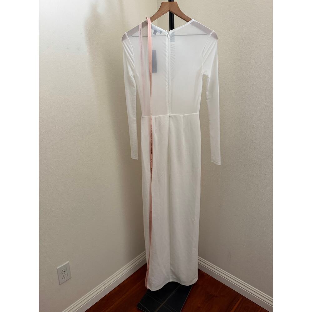 Lulus White illusion long sleeve Maxi Dress XS - Picture 4 of 5